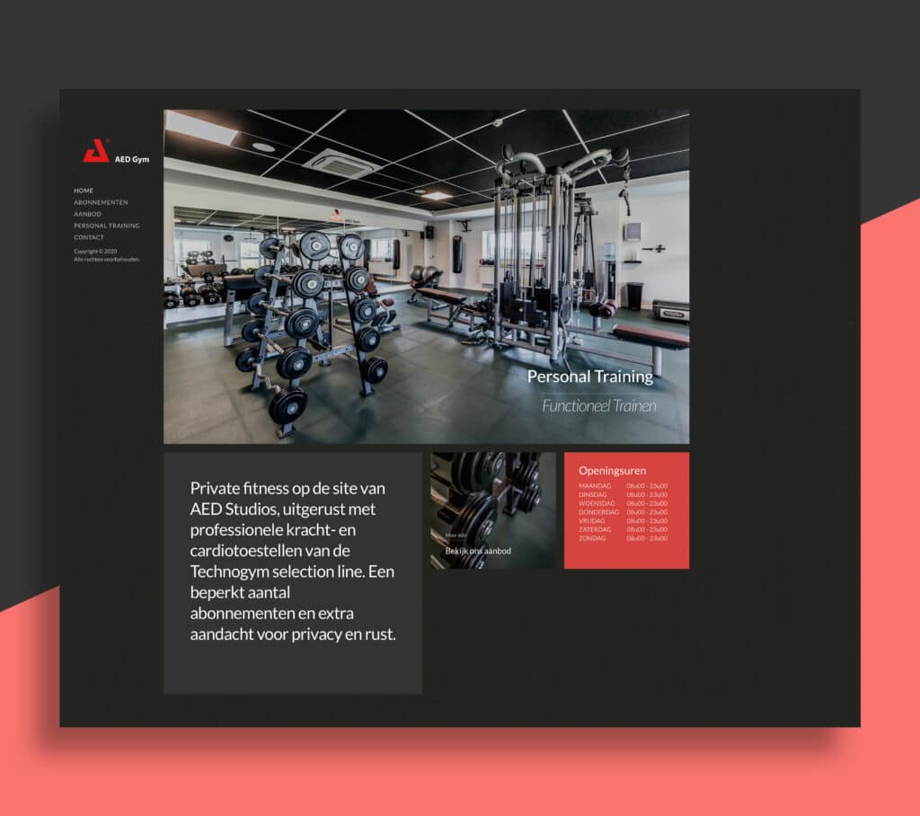 AED Gym - website